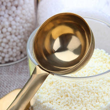 Load image into Gallery viewer, Two-in-one Coffee Pinch Spoon Northern Europe Style Golden Stainless Steel Seal Mix Coffee Bean
