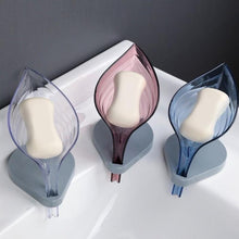 Load image into Gallery viewer, Creative and personalized leaf soap box perforated sucker soap box leaf draining plastic box
