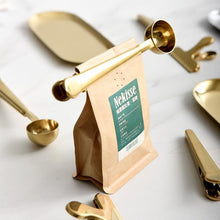 Load image into Gallery viewer, Two-in-one Coffee Pinch Spoon Northern Europe Style Golden Stainless Steel Seal Mix Coffee Bean
